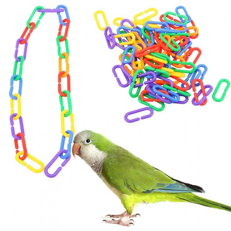 100st plastic ketting c-clips haak vogelspeelgoed
