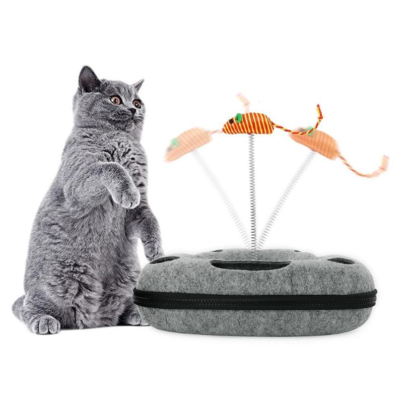 2-in-1 muis en bal roterend interactief kattenspeelgoed