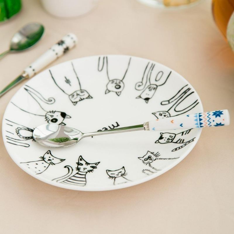 3 fantastische keramische borden met geanimeerd kattenontwerp