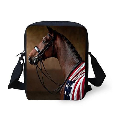 3d crossbody schoudertas met paardenprint