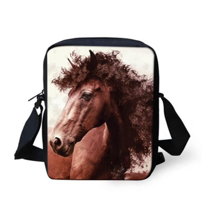 3d crossbody schoudertas met paardenprint