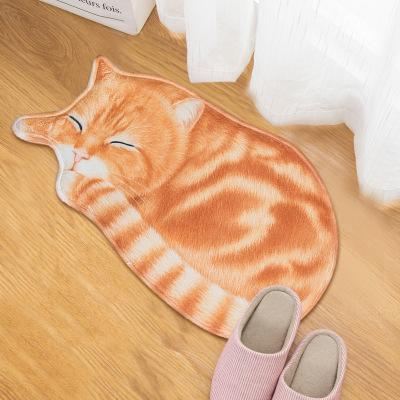 3d-geprinte deurmatten van een slapende kat