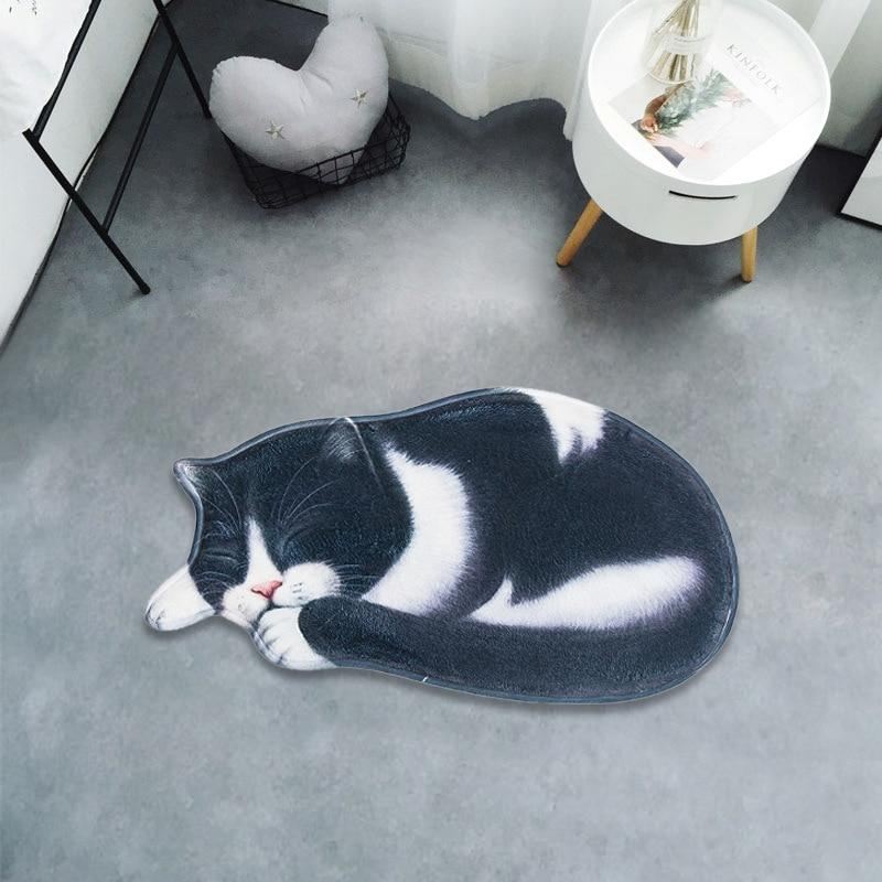3d-geprinte deurmatten van een slapende kat