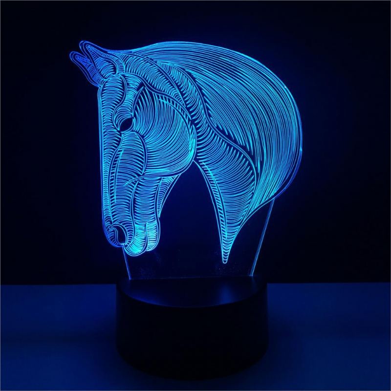 3d paardenhoofd led-nachtlampje