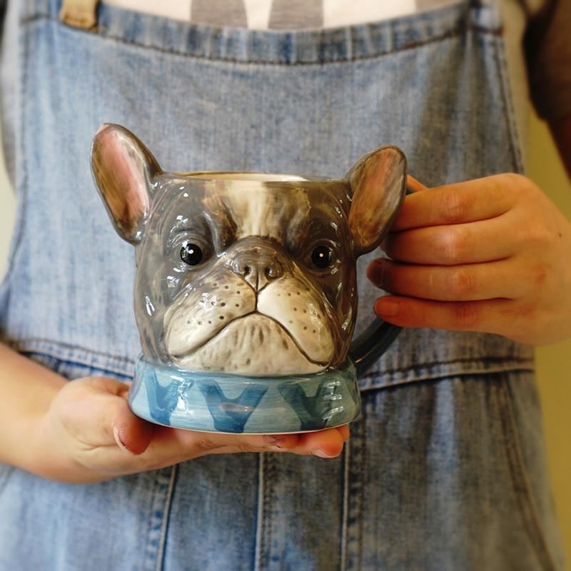 3d schattige creatieve bulldog mok