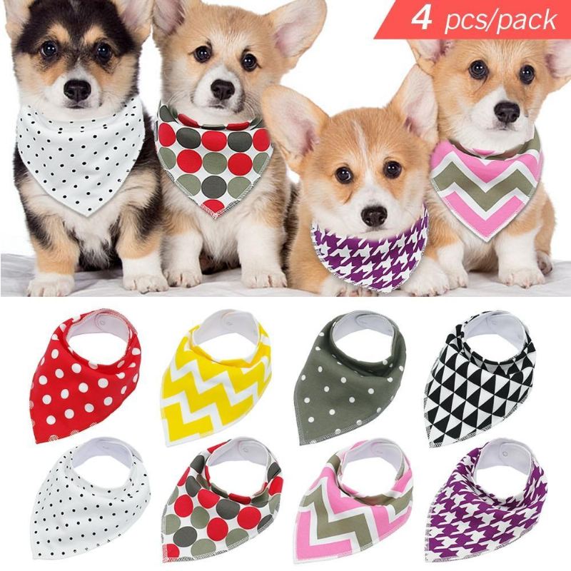 4-delige verstelbare bandana-halsbanden voor puppy's
