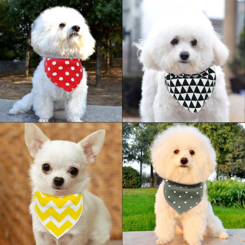 4-delige verstelbare bandana-halsbanden voor puppy's