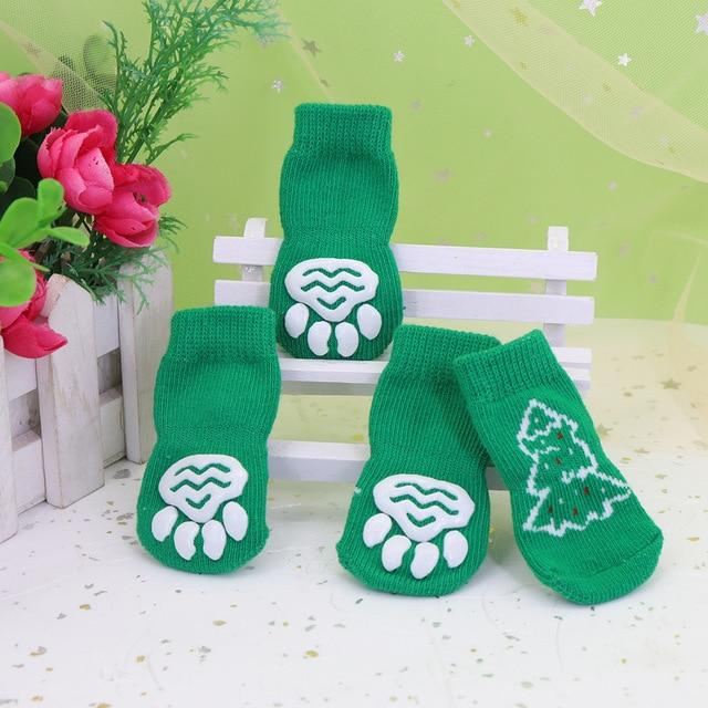 4 stuks schattige kerst huisdier sokken