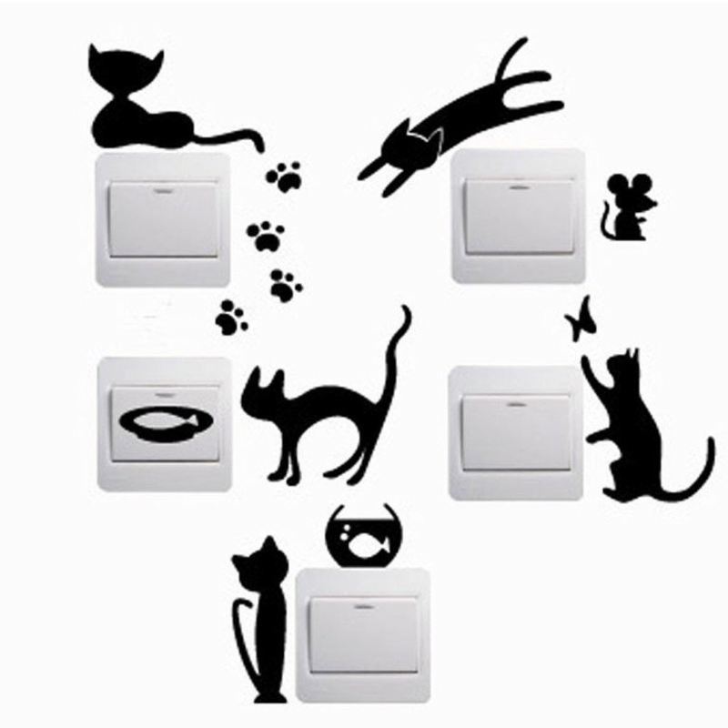 5-delige set katten muur sticker vinyl stickers