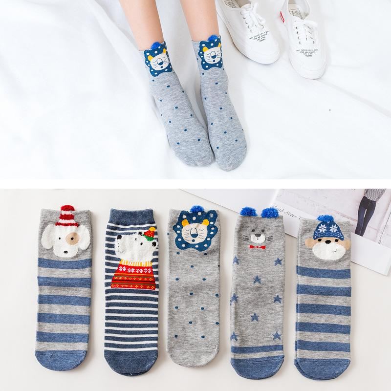 5 paar sokken met 3d dierenprint
