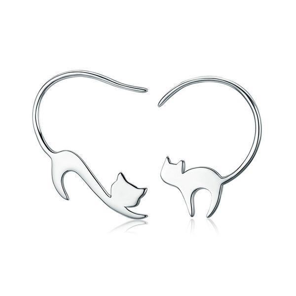 925 sterling zilveren schattige slapende kleine kat oorbellen sieraden