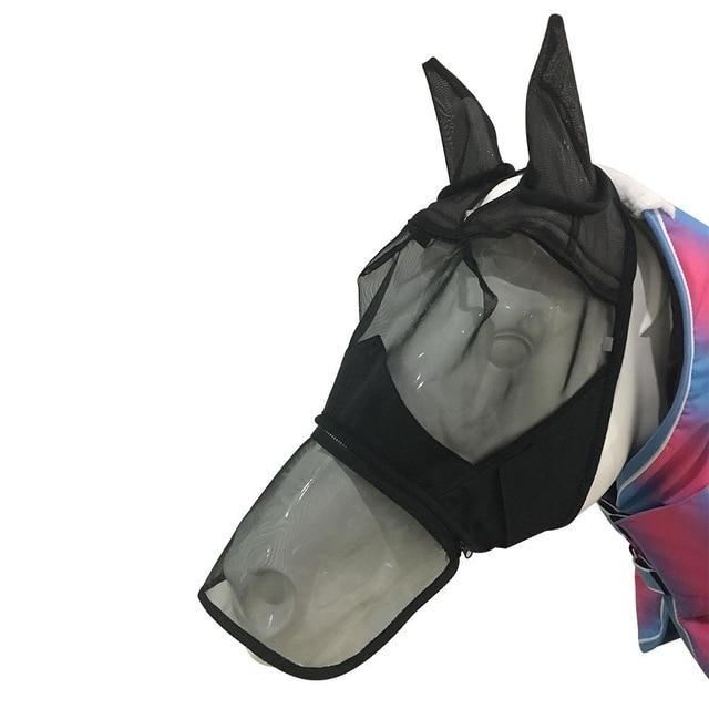 afneembaar paardenmasker met neusbescherming