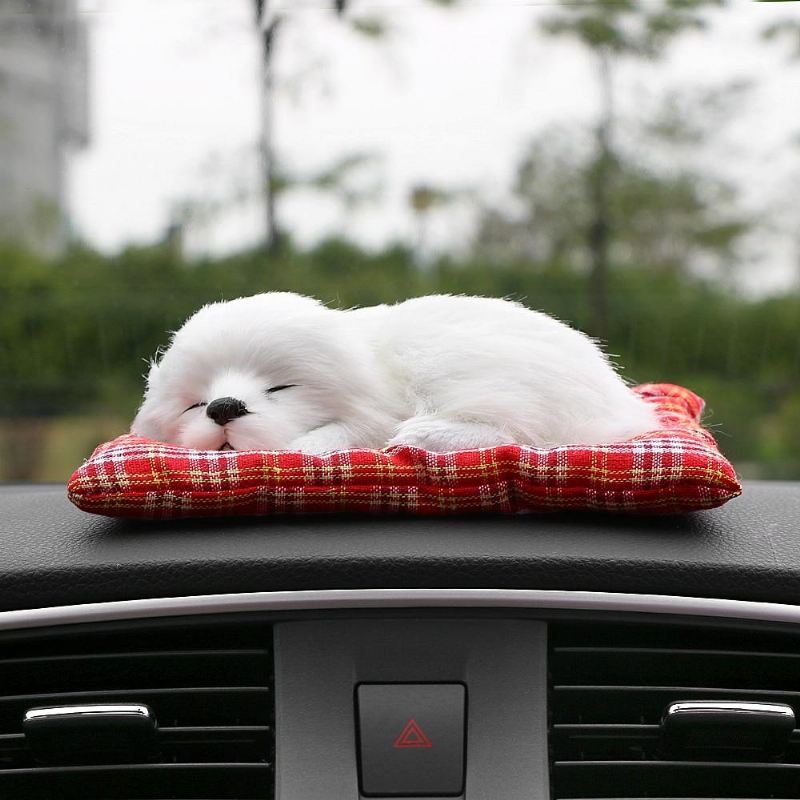 auto ornament mooie pluche hond