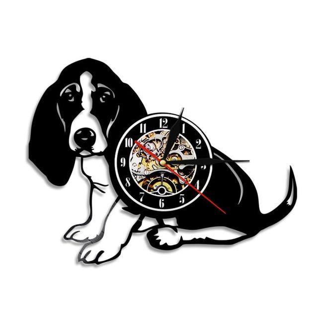 basset hond vinyl record wandklok