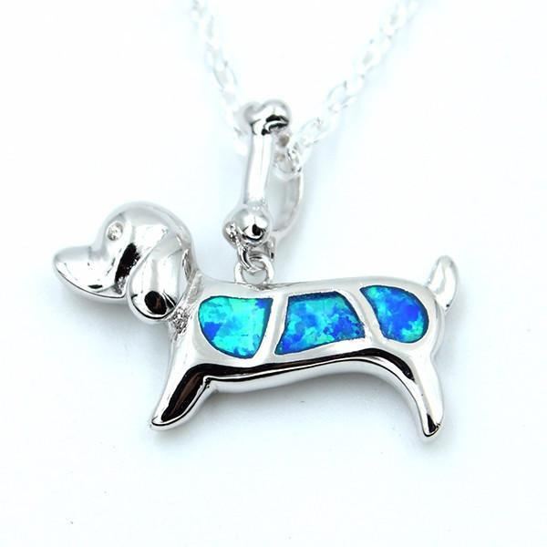 blauwe opaal steen sieraden hond