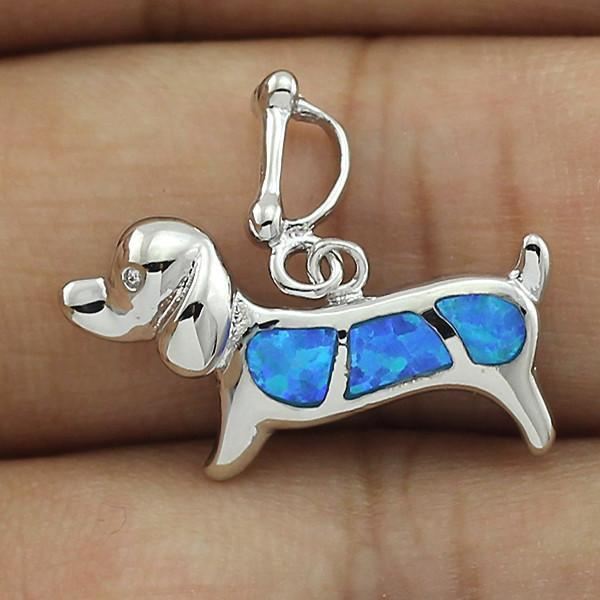 blauwe opaal steen sieraden hond