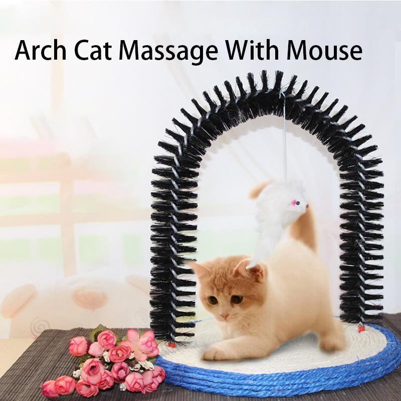 boog kat massage huisdier zelf bezem met sisal ronde basis krabpaal kattenspeeltje