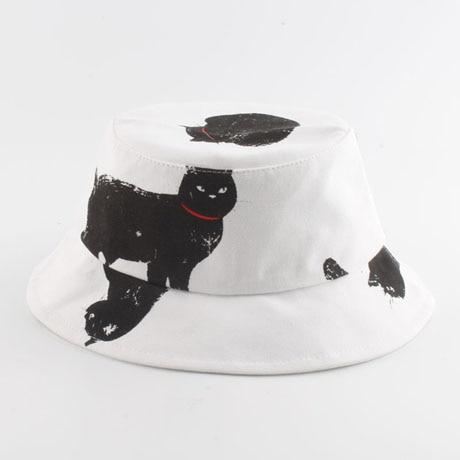 bucket hat met kattenprint