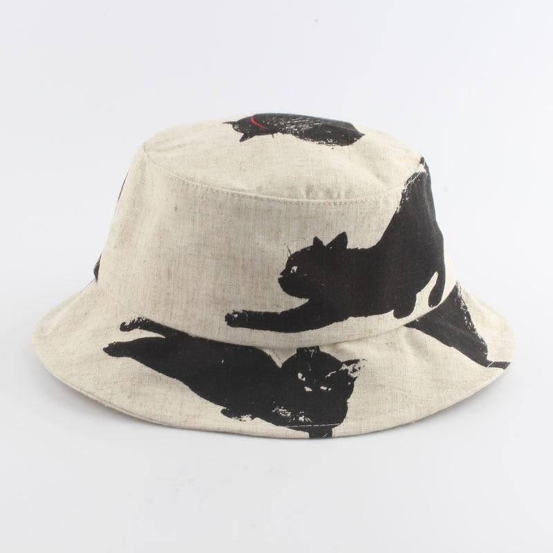 bucket hat met kattenprint