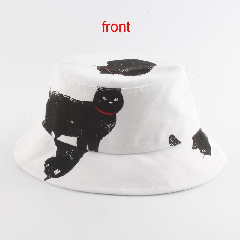 bucket hat met kattenprint