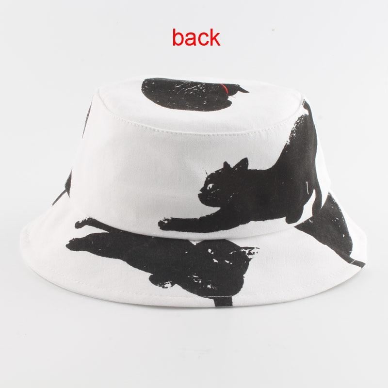 bucket hat met kattenprint