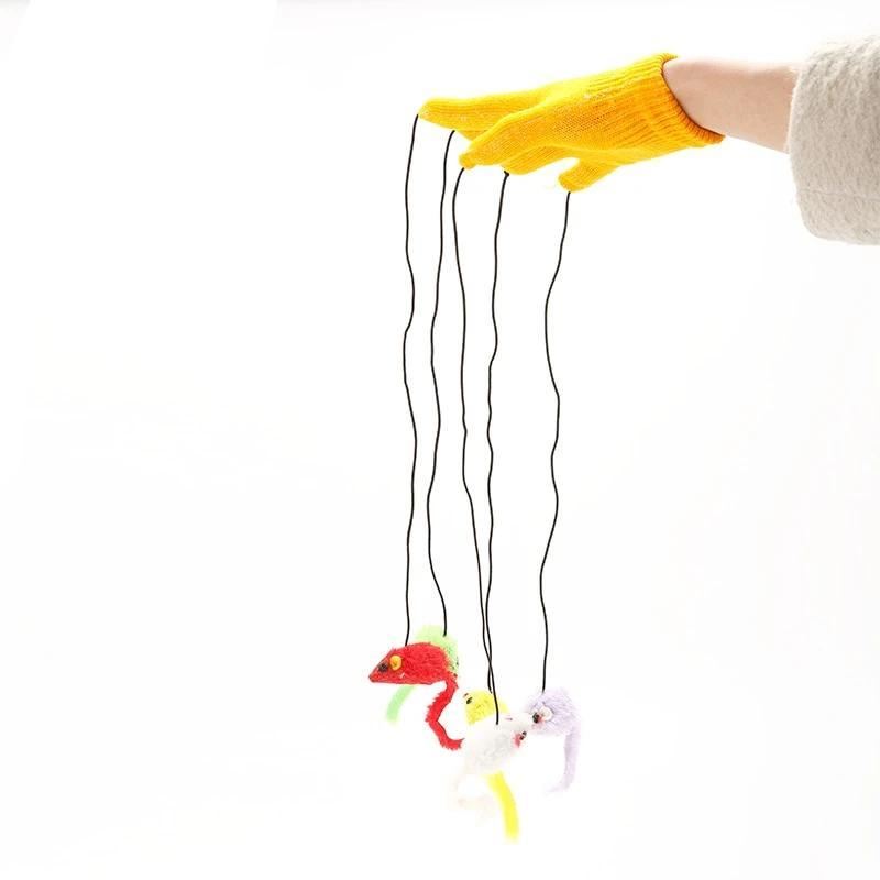 bungelende muizen speelgoed met handschoen