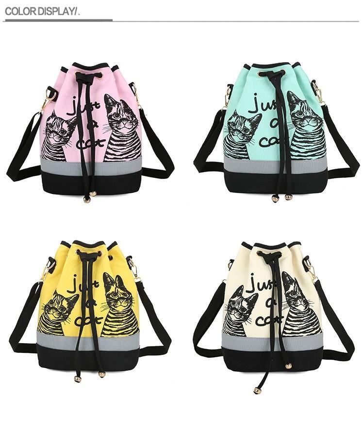 canvas bucket bag gewoon een kat