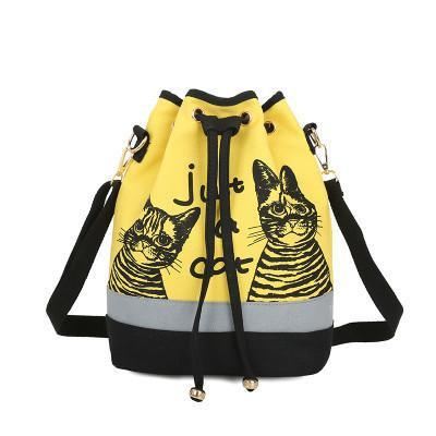 canvas bucket bag gewoon een kat