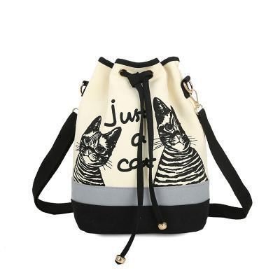 canvas bucket bag gewoon een kat