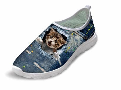 casual kat bedrukte schoenen van luchtgaas