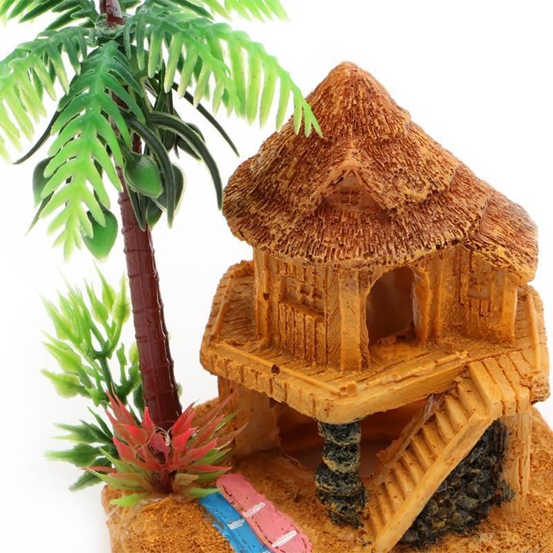 coconut tree house aquarium decoratie