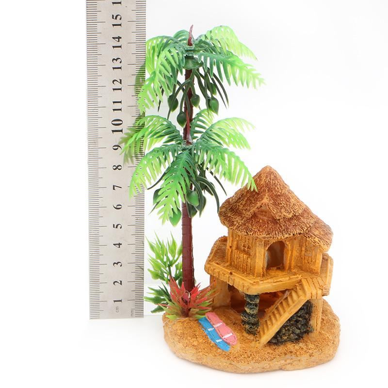 coconut tree house aquarium decoratie