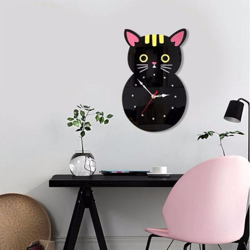 creatieve katvormige wandklok