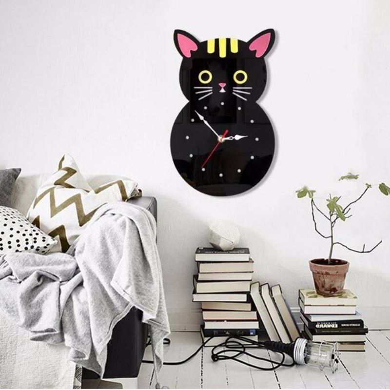creatieve katvormige wandklok
