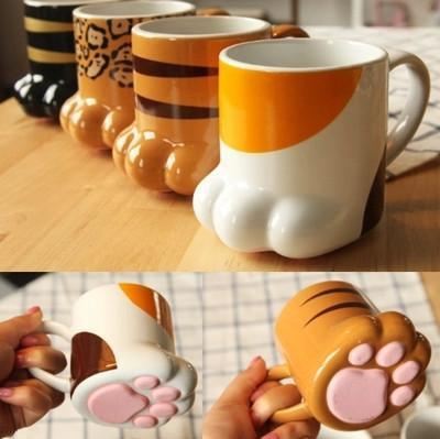 creatieve schattige kattenpoten koffiemok