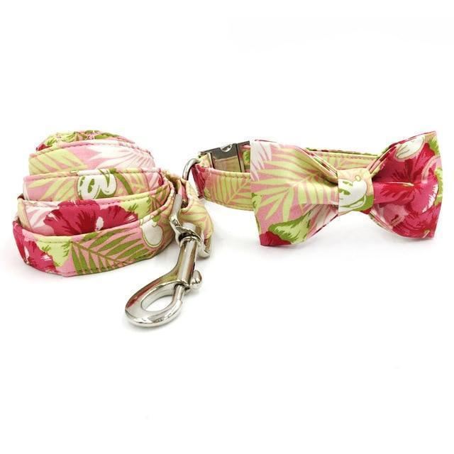 de aloha fashion huisdierenset met halsband en riem
