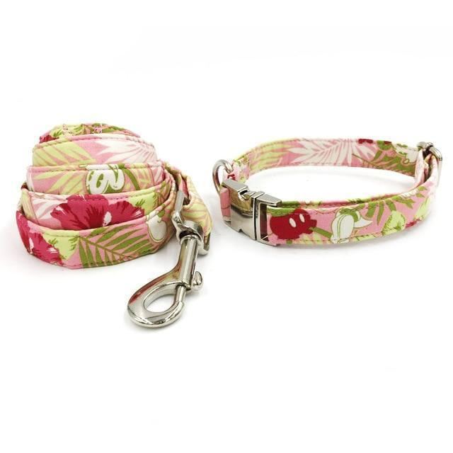 de aloha fashion huisdierenset met halsband en riem