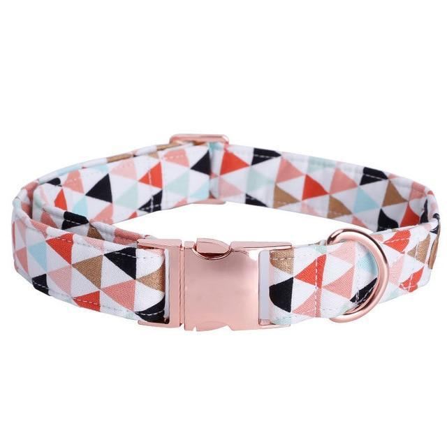 de banner mode huisdier set halsband en riem roségouden gesp