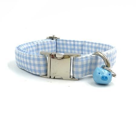 de blauwe varkensmode huisdierenset met halsband en riem