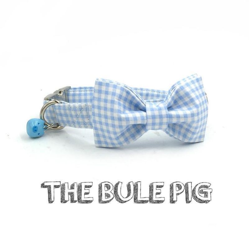de blauwe varkensmode huisdierenset met halsband en riem