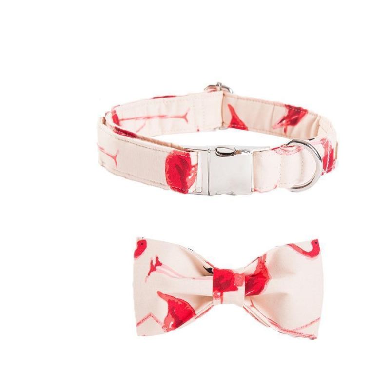 de flamingo mode huisdierenset met halsband en riem