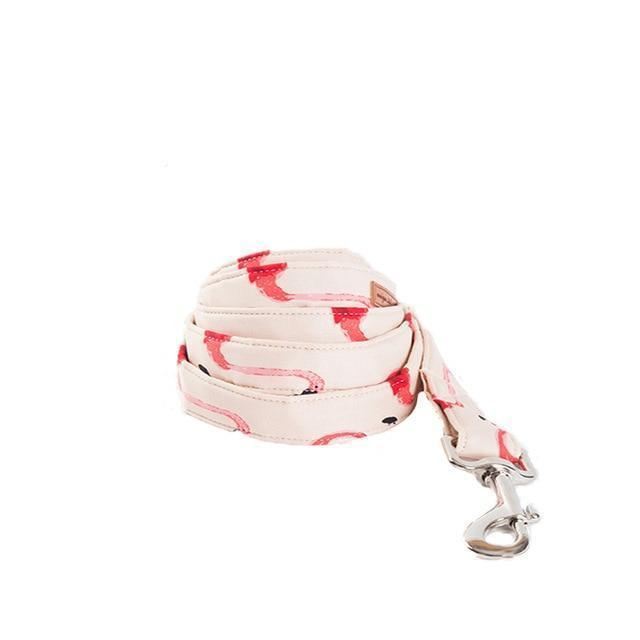 de flamingo mode huisdierenset met halsband en riem