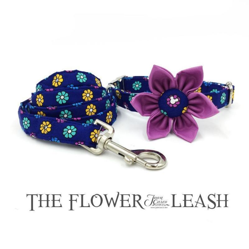 de flower power fashion huisdierenset van halsband en riem