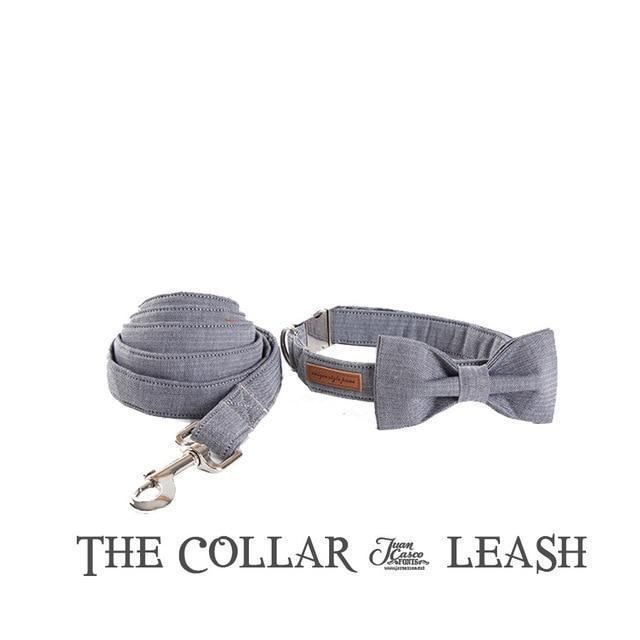 de gentleman fashion huisdierenset van halsband en riem