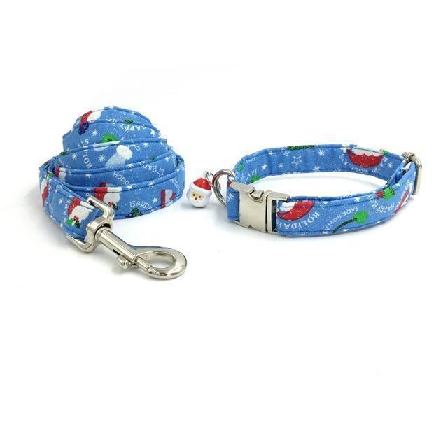 de kerstman-mode-huisdierenset met halsband en riem