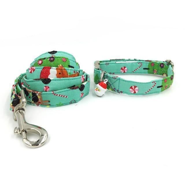 de kerstmuts mode huisdier set halsband en riem