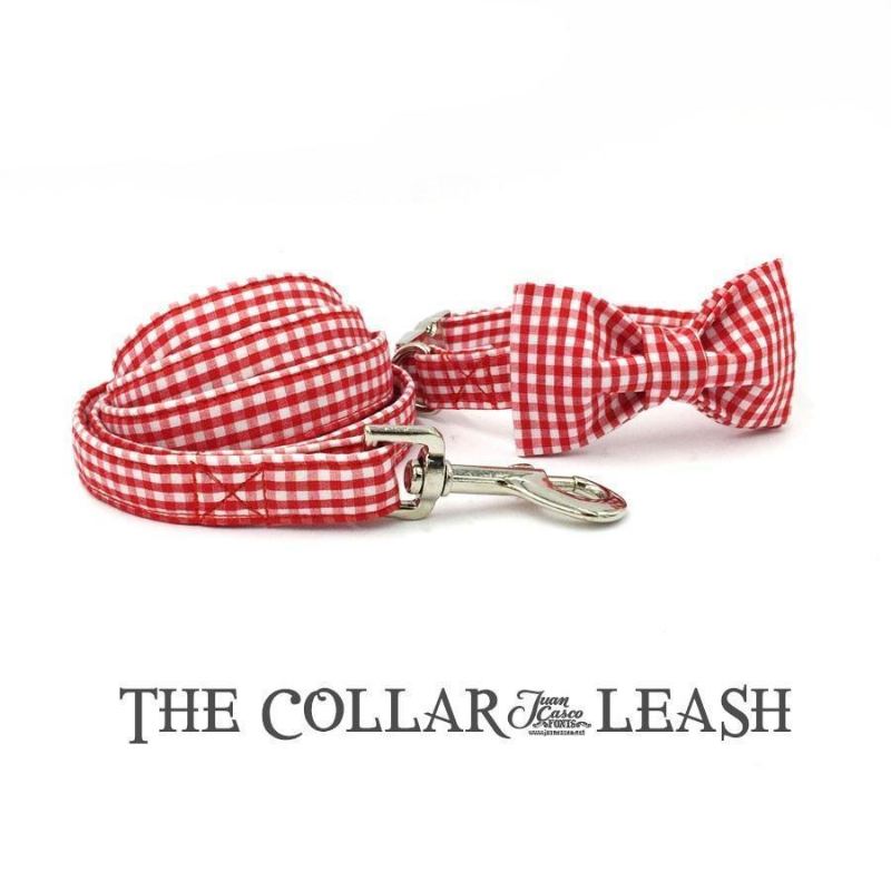 de rode mode-huisdierenset met halsband en riem