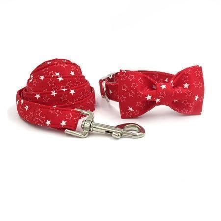 de rode sterren mode huisdier set halsband en riem