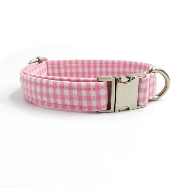 de roze modieuze huisdierenset met halsband en riem