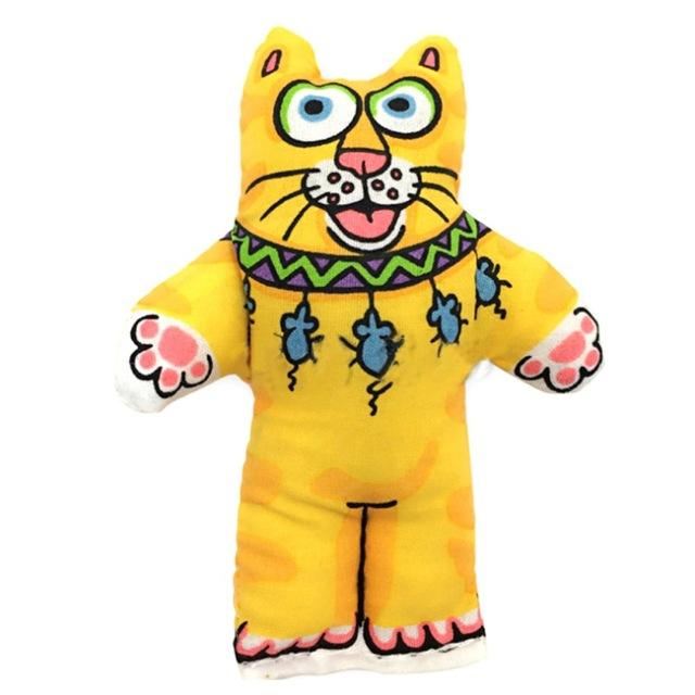 dikke kat met kattenkruid speeltje